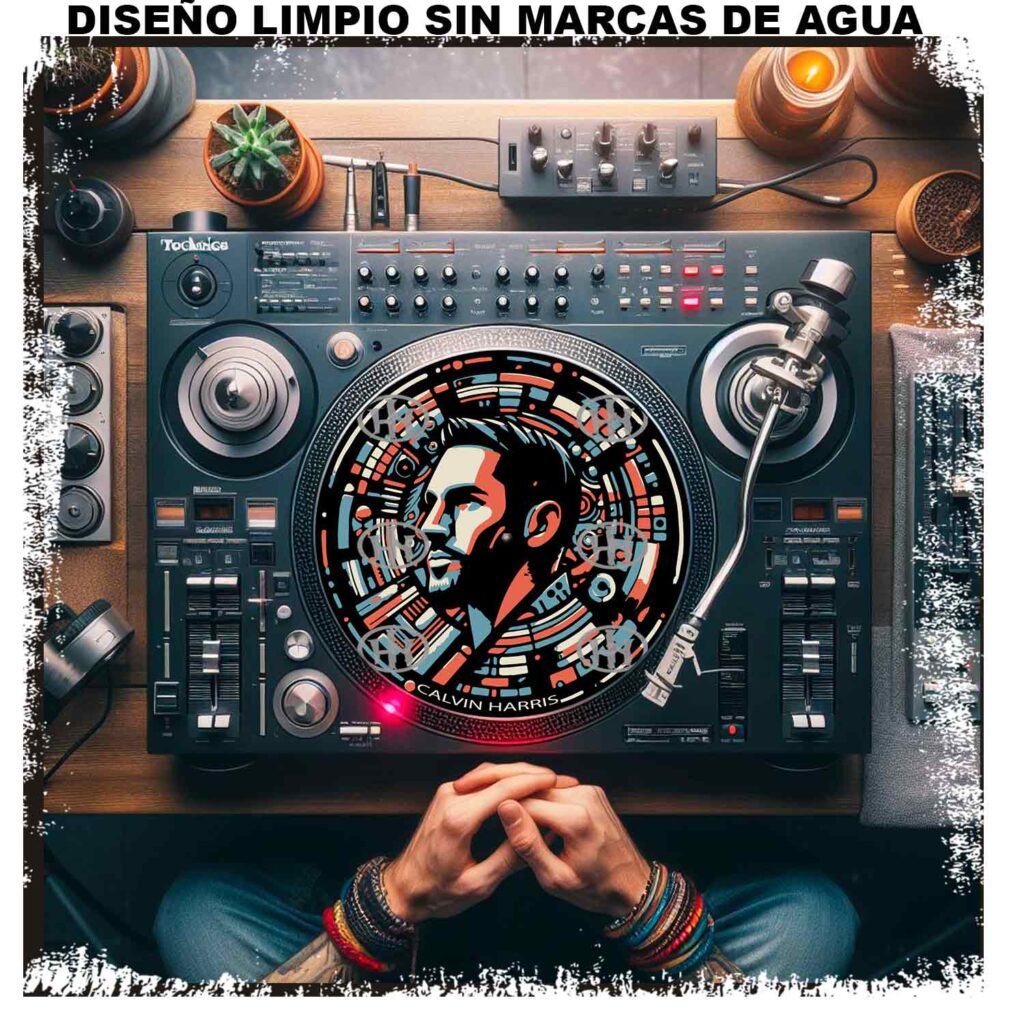 Dj Calvin Harris-5 Slipmats personalizado para Djing