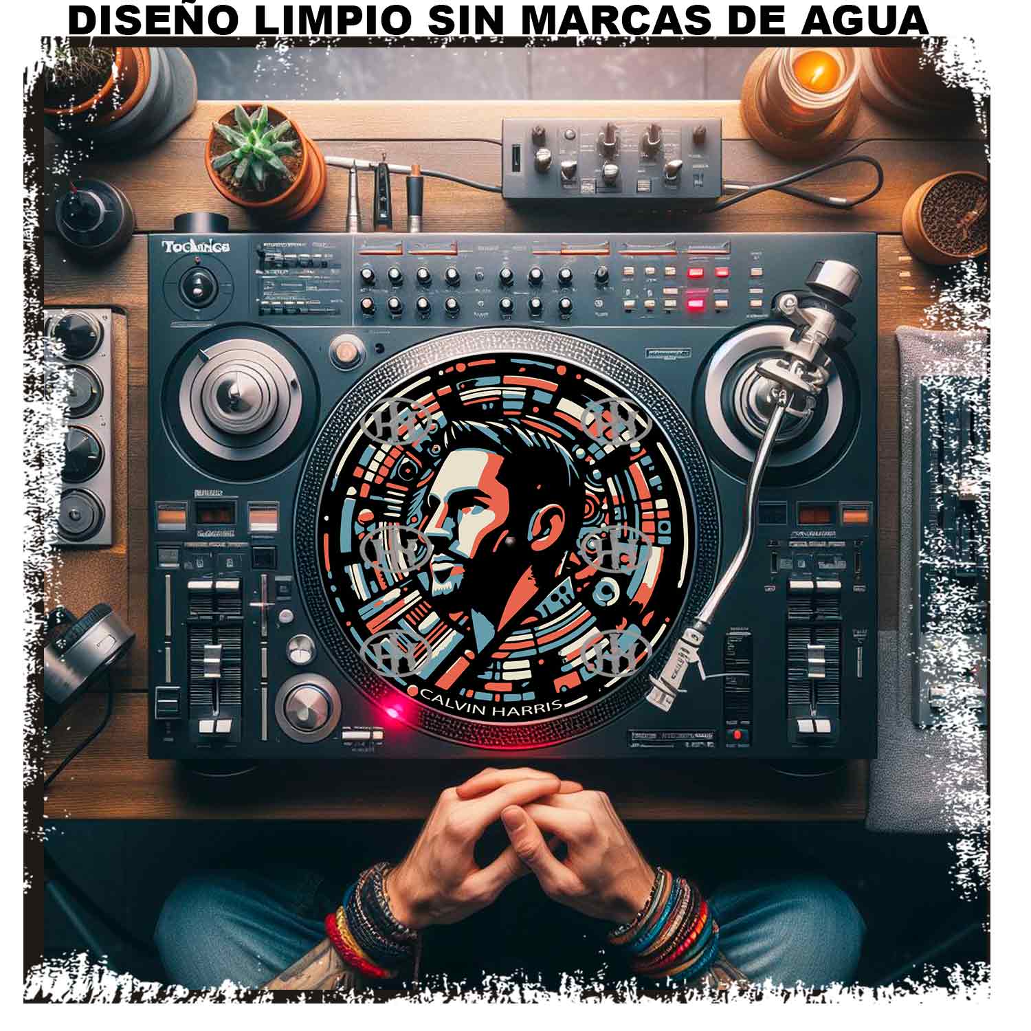 Dj Calvin Harris-5 Slipmats personalizado para Djing: imagen 3