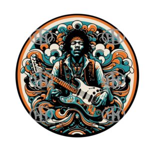 Jimi Hendrix-3 Slipmats personalizado para Djing