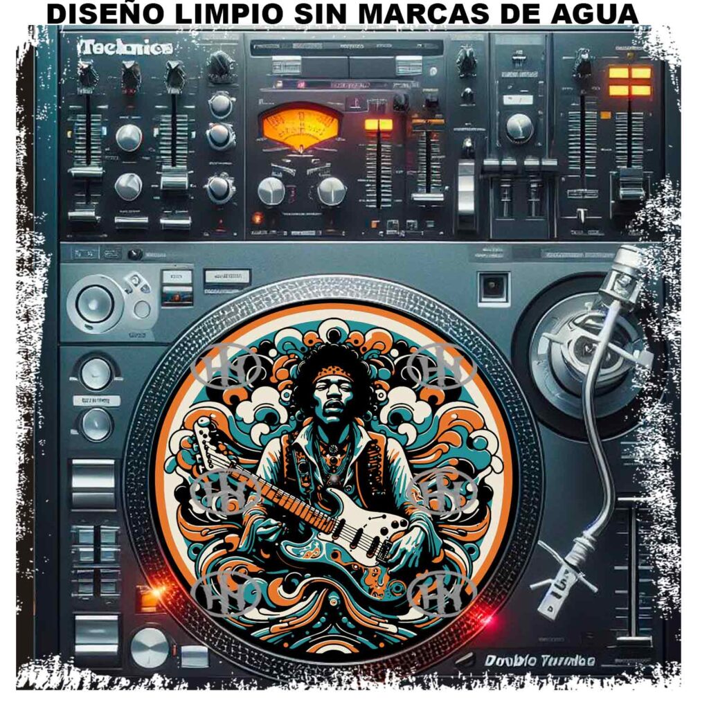 Jimi Hendrix-3 Slipmats personalizado para Djing