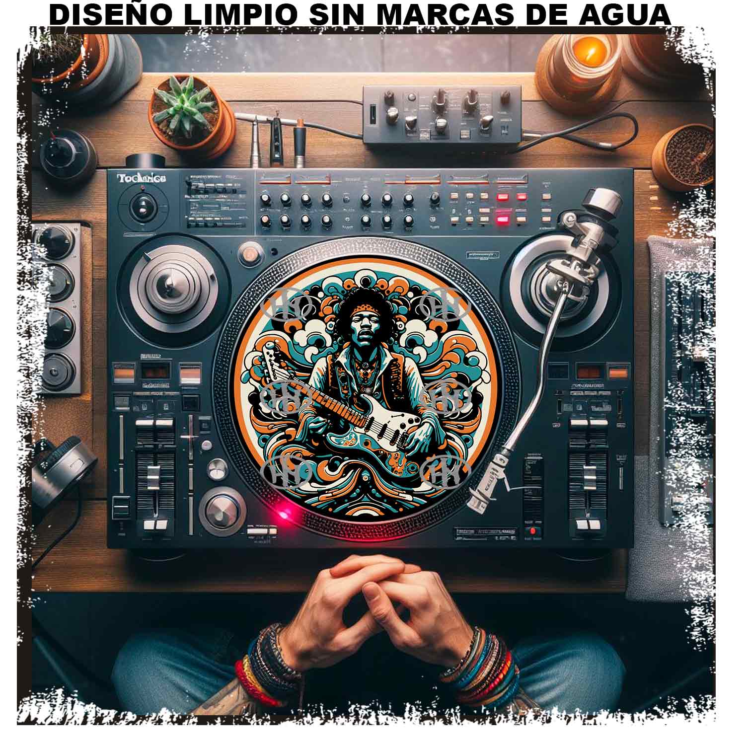 Jimi Hendrix-3 Slipmats personalizado para Djing: imagen 3
