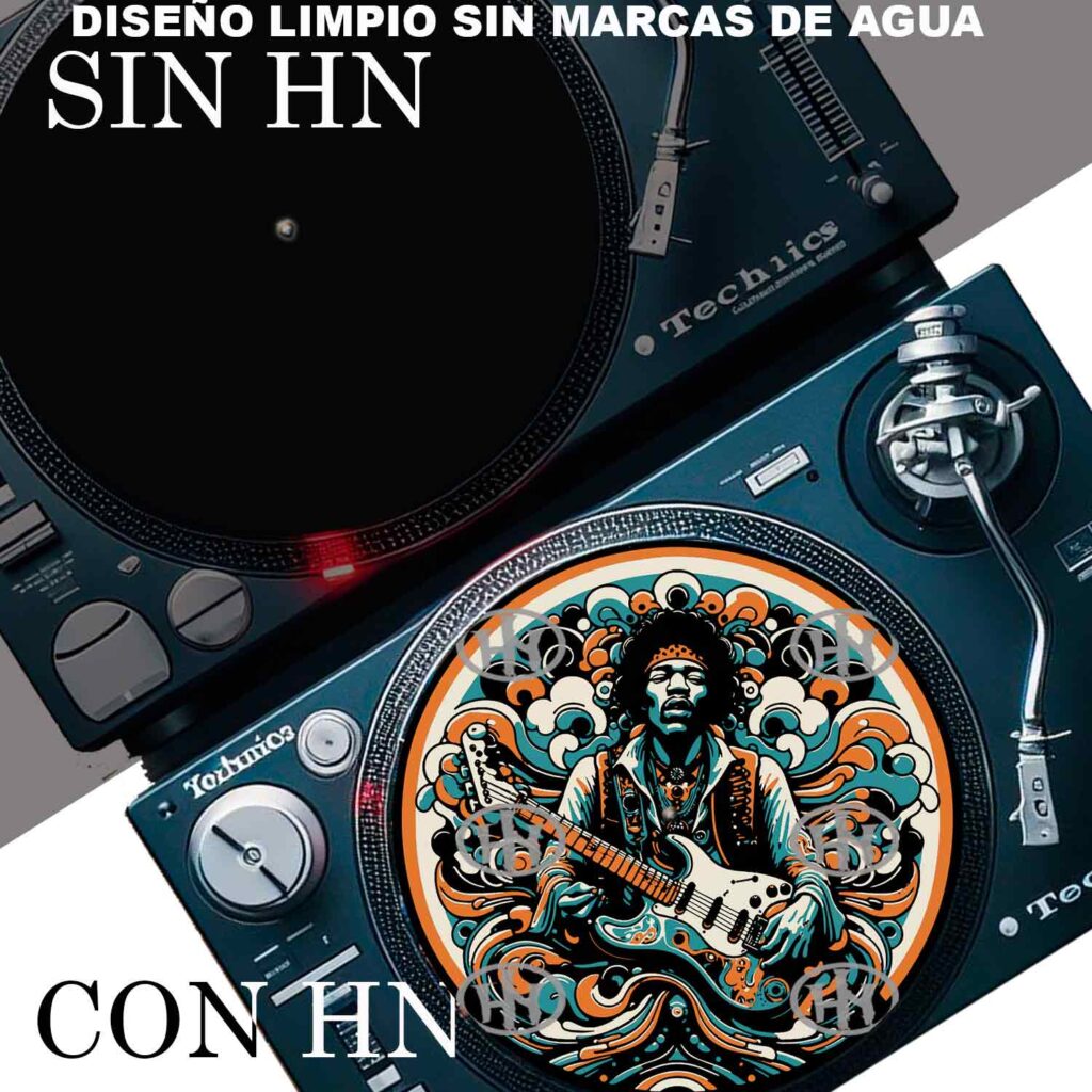 Jimi Hendrix-3 Slipmats personalizado para Djing