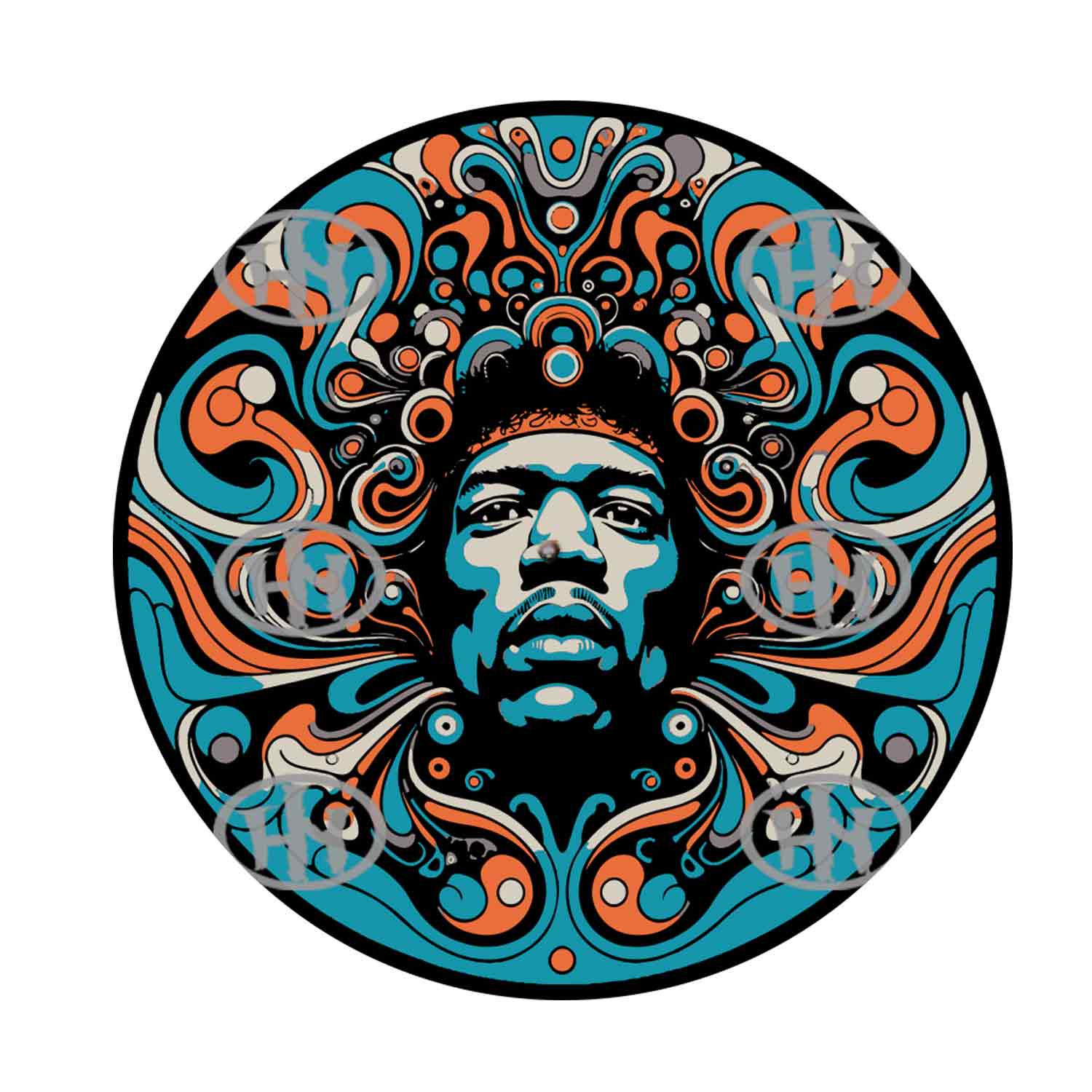 Jimi Hendrix-4 Slipmats personalizado para Djing: imagen 1