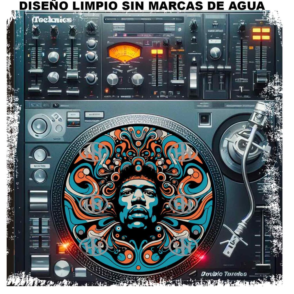 Jimi Hendrix-4 Slipmats personalizado para Djing