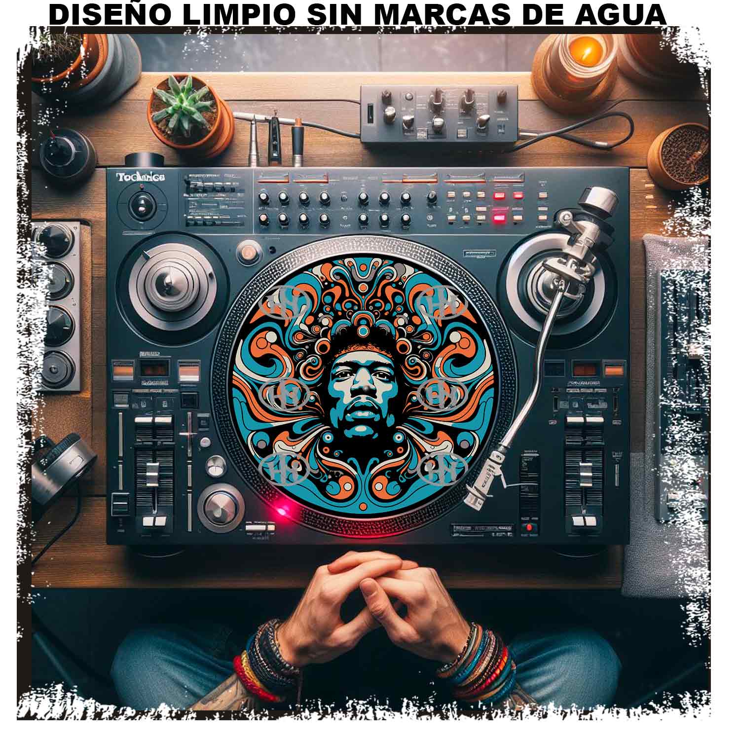 Jimi Hendrix-4 Slipmats personalizado para Djing: imagen 3