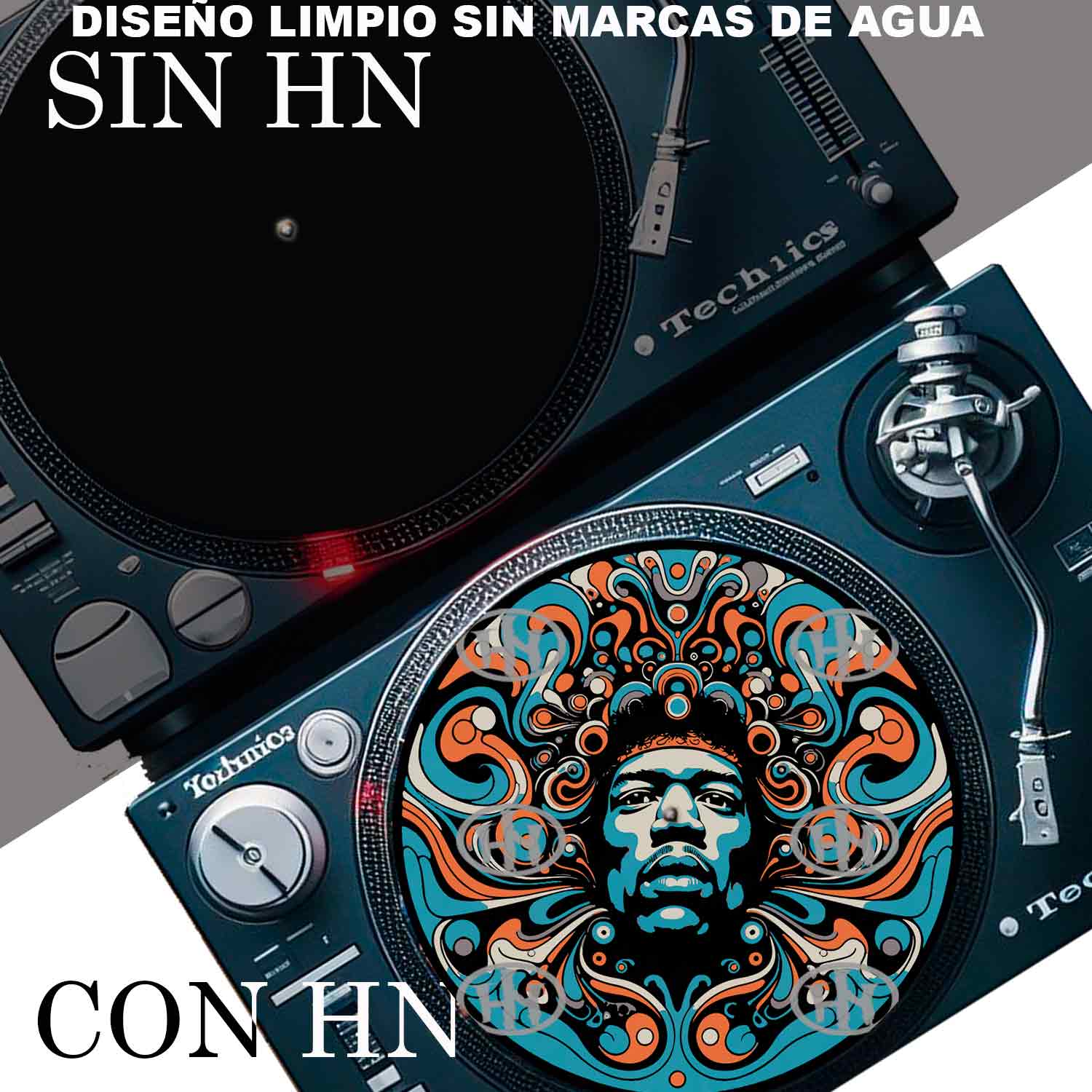 Jimi Hendrix-4 Slipmats personalizado para Djing: imagen 4