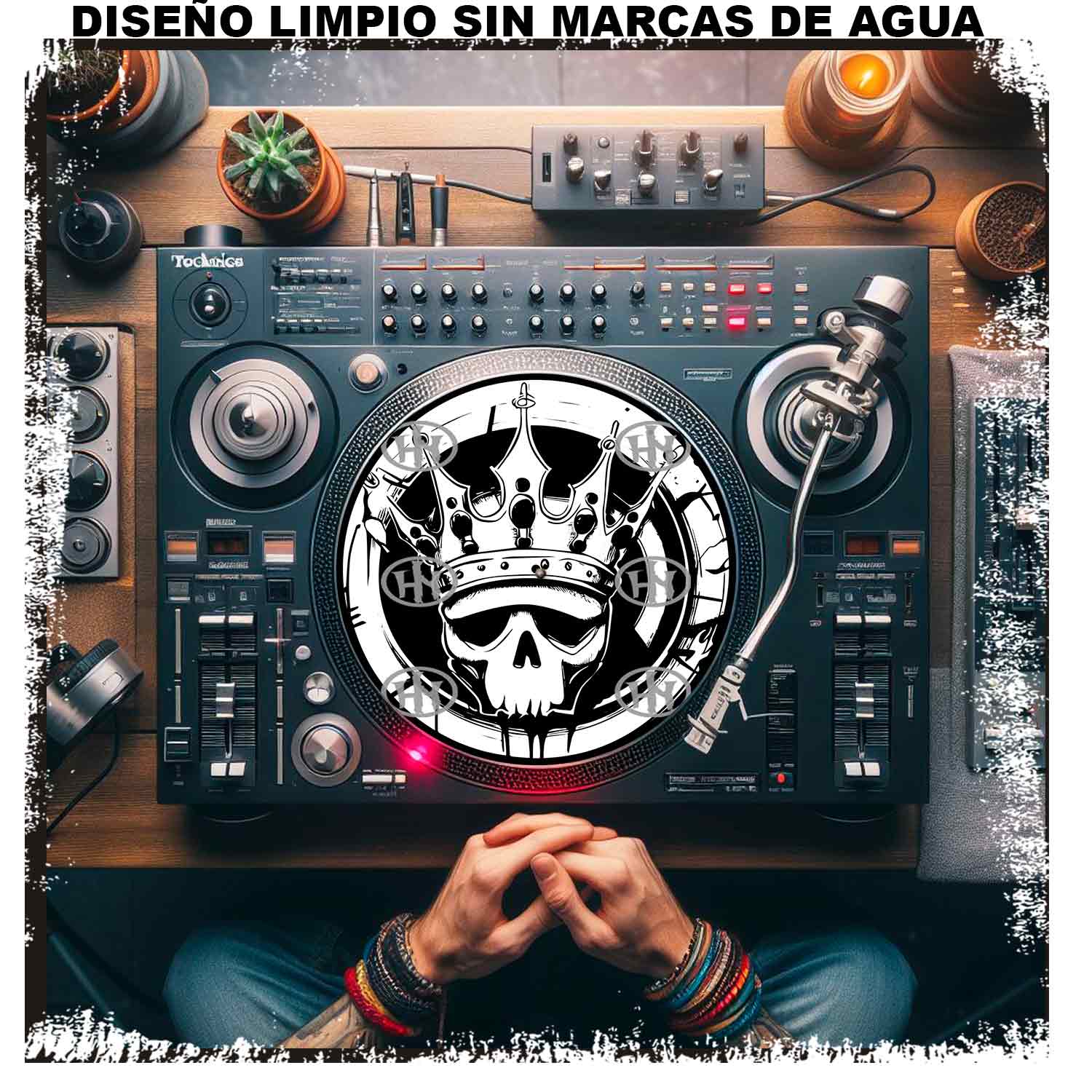King Skull Slipmats personalizado para Djing: imagen 3