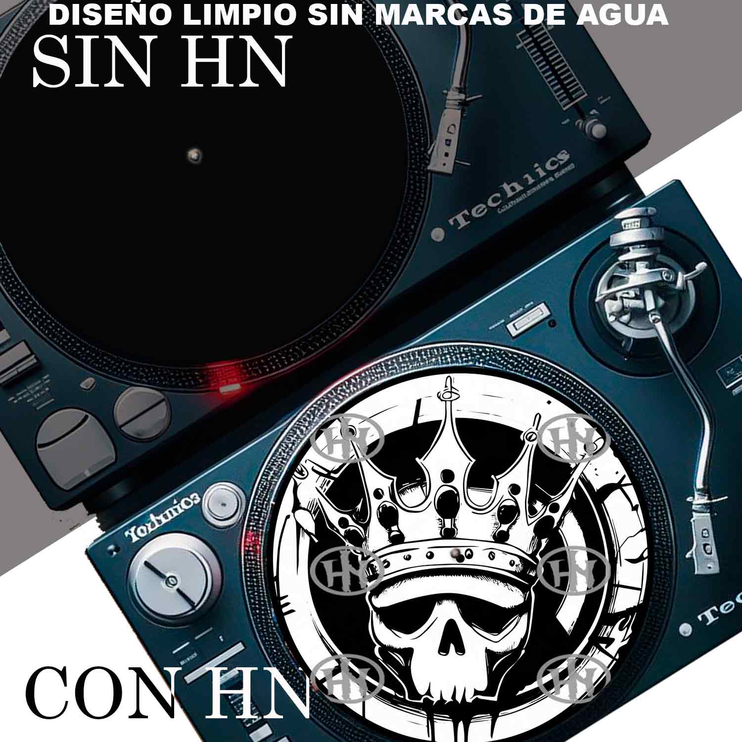 King Skull Slipmats personalizado para Djing: imagen 4