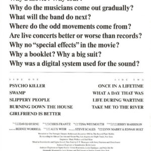 Talking Heads, Stop Making Sense - LP: imagen 26
