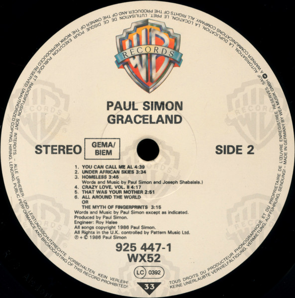 Paul Simon, Graceland - LP