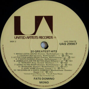 Fats Domino, 20 Greatest Hits - LP: imagen 4