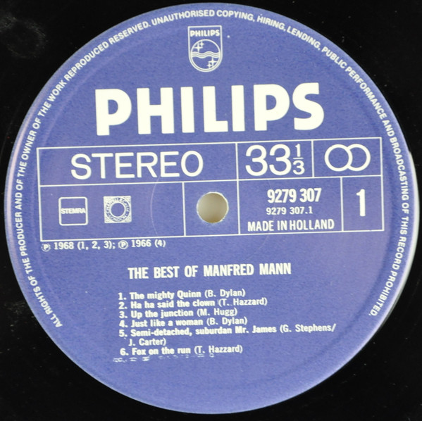 Manfred Mann, The Best Of Manfred Mann - LP