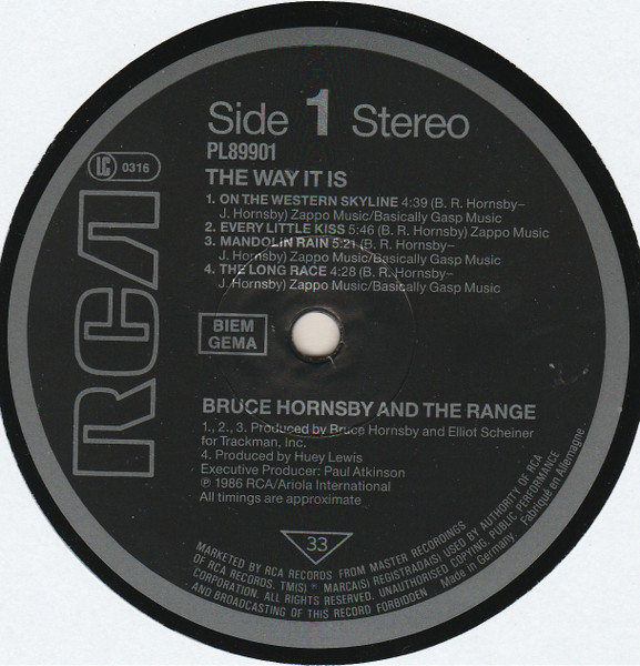 Bruce Hornsby And The Range, The Way It Is - LP