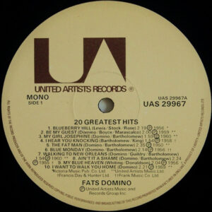 Fats Domino, 20 Greatest Hits - LP: imagen 3