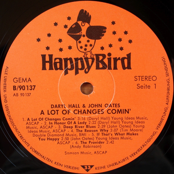 Daryl Hall & John Oates, A Lot Of Changes Comin' - LP