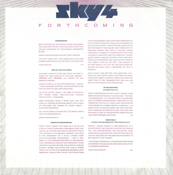 Sky, Sky 4 Forthcoming - LP