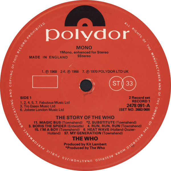 The Who, The Story Of The Who - LP