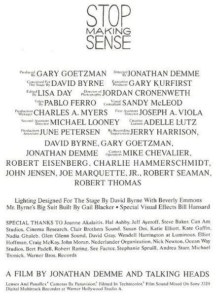 Talking Heads, Stop Making Sense - LP