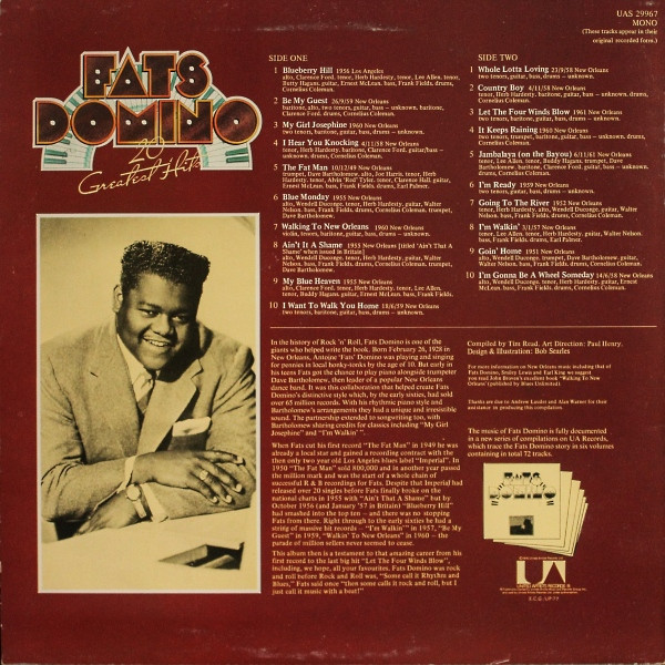 Fats Domino, 20 Greatest Hits - LP