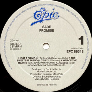 Sade, Promise - LP Album Stereo: imagen 5