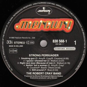 Robert Cray, Strong Persuader - LP: imagen 3