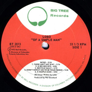 Lobo, Of A Simple Man - LP: imagen 3