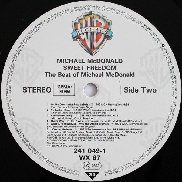 Michael McDonald, Sweet Freedom (The Best Of Michael McDonald) - LP