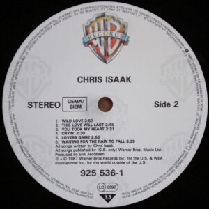 Chris Isaak, Chris Isaak - LP: imagen 4