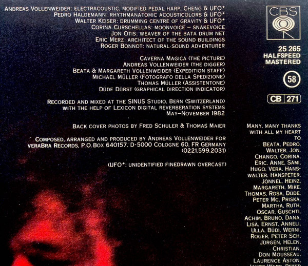 Andreas Vollenweider, Caverna Magica (...Under The Tree - In The Cave...) - LP