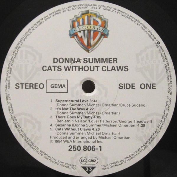 Donna Summer, Cats Without Claws - LP