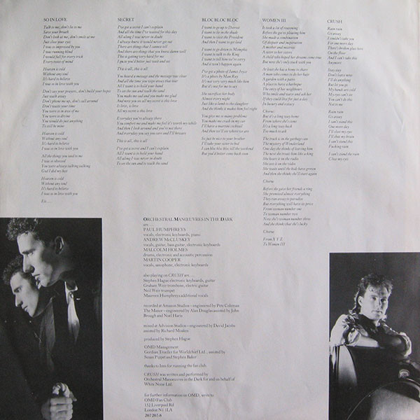 Orchestral Manoeuvres In The Dark, Crush - LP
