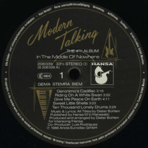 Modern Talking, In The Middle Of Nowhere - The 4th Album - LP: imagen 3