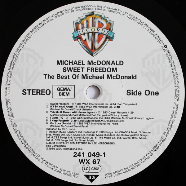 Michael McDonald, Sweet Freedom (The Best Of Michael McDonald) - LP