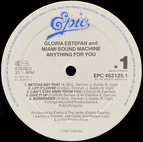 Miami Sound Machine, Anything For You - LP