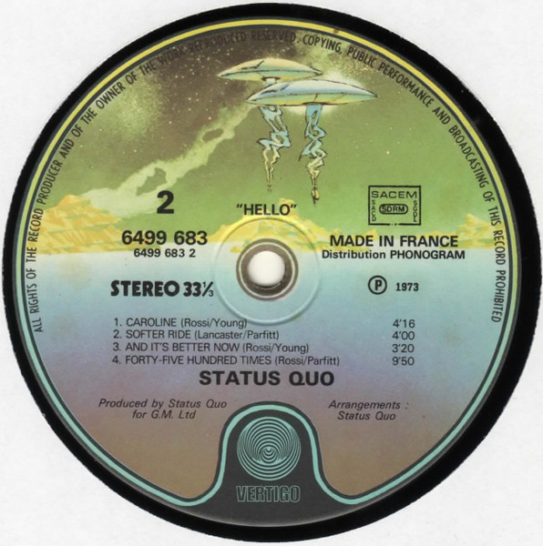 Status Quo, Hello! - LP