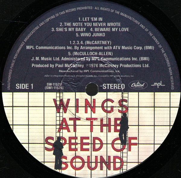 Wings, Wings At The Speed Of Sound - LP
