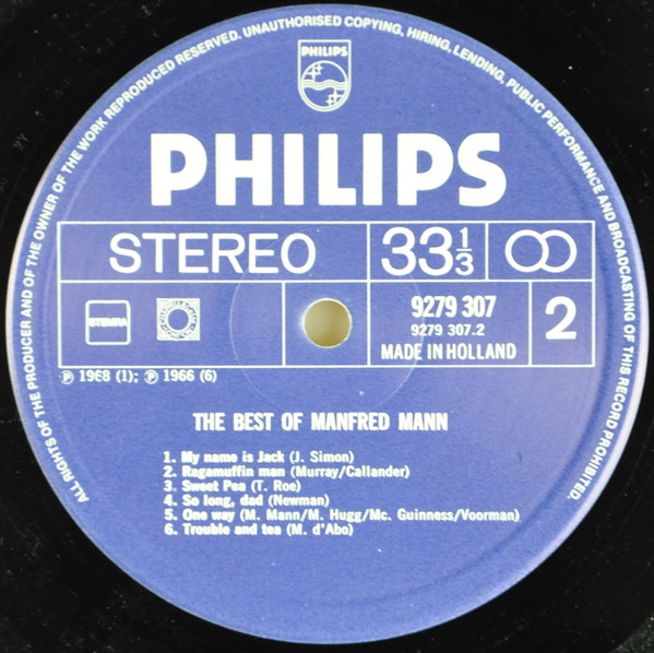 Manfred Mann, The Best Of Manfred Mann - LP