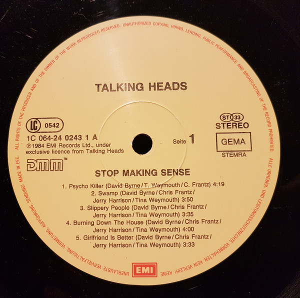 Talking Heads, Stop Making Sense - LP