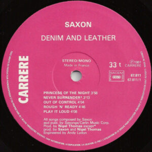 Saxon, Denim And Leather - LP: imagen 3