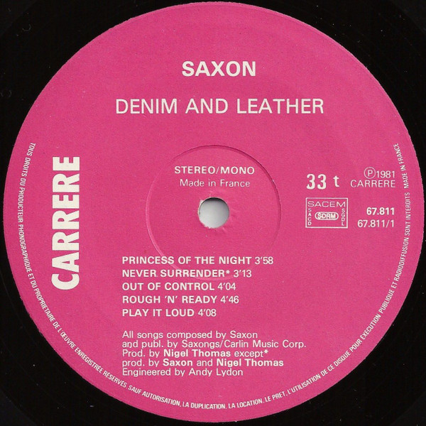 Saxon, Denim And Leather - LP