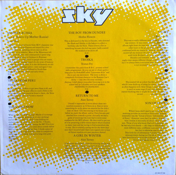 Sky, Cadmium - LP Album Stereo