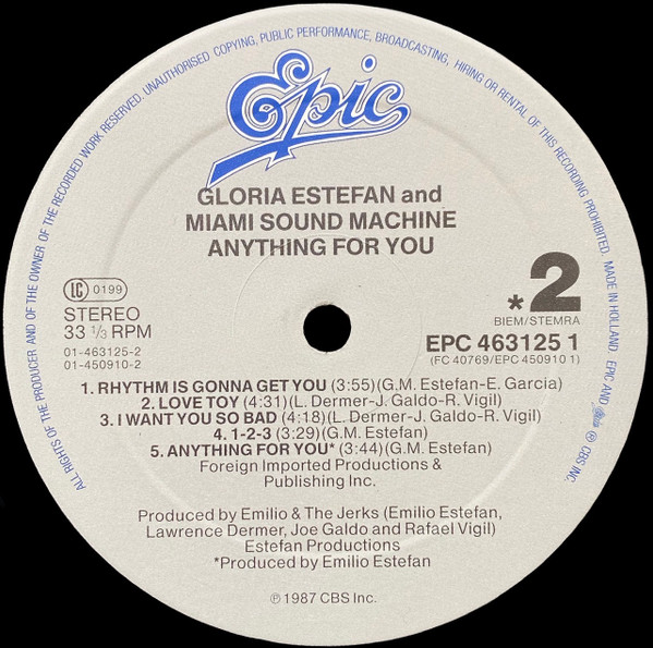 Miami Sound Machine, Anything For You - LP