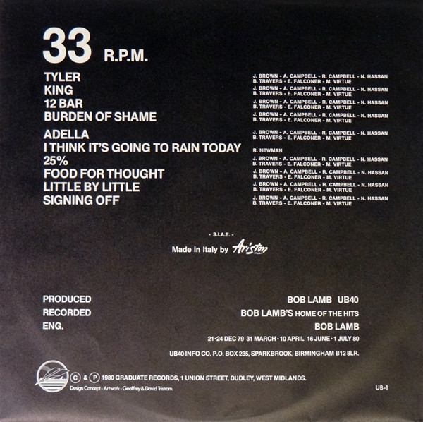 UB40, Signing Off - LP