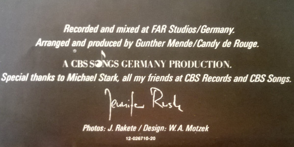 Jennifer Rush, Movin' - LP