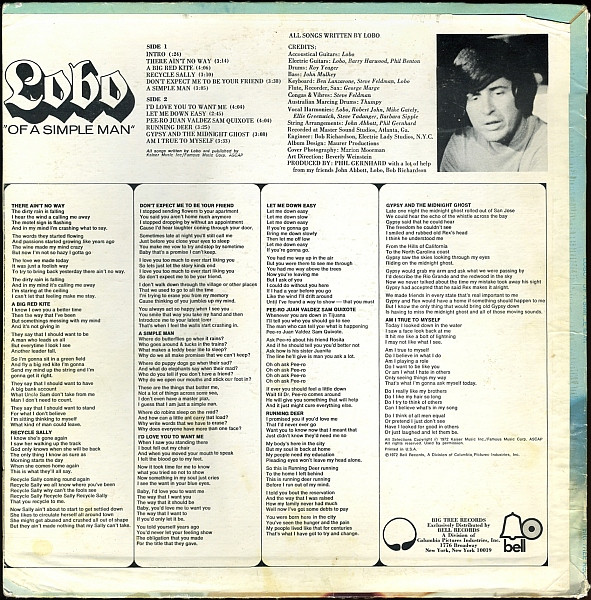 Lobo, Of A Simple Man - LP