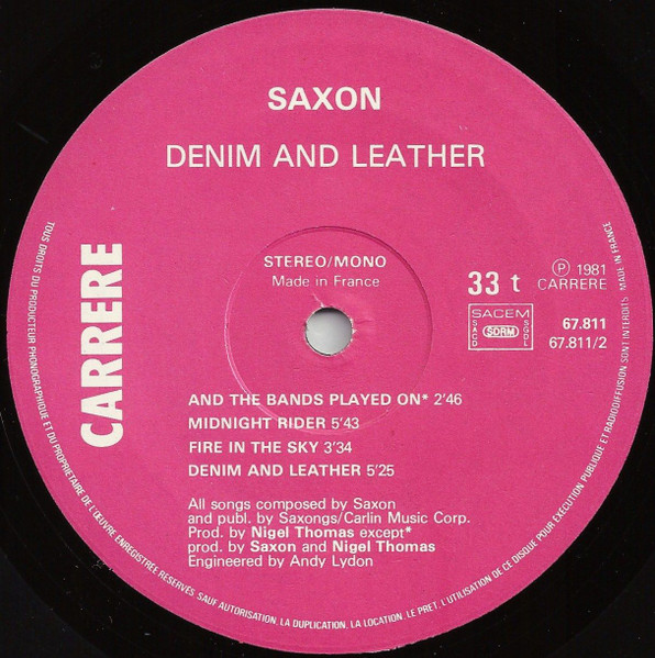 Saxon, Denim And Leather - LP