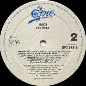 Sade, Promise - LP Album Stereo: imagen 6