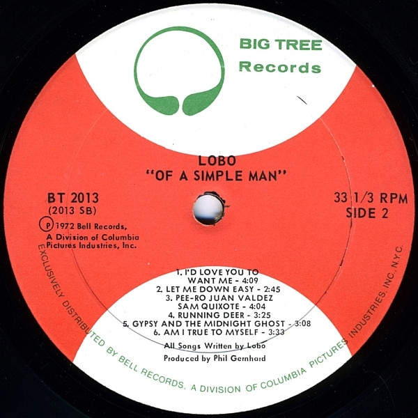 Lobo, Of A Simple Man - LP