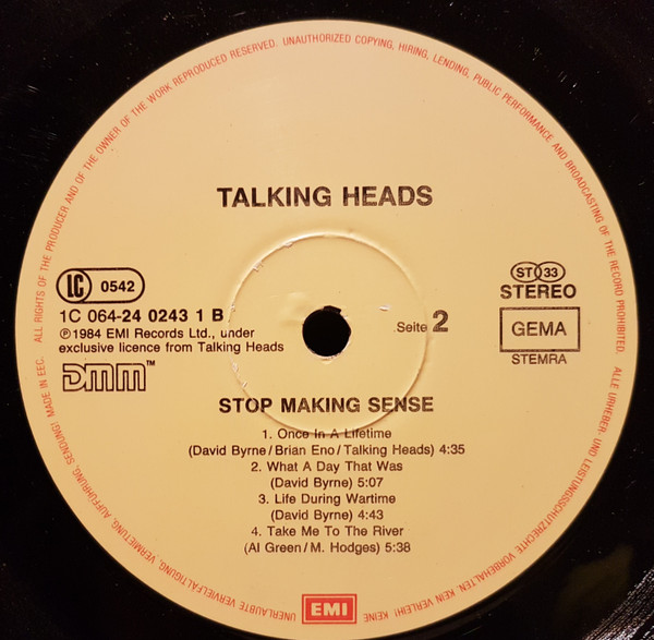 Talking Heads, Stop Making Sense - LP