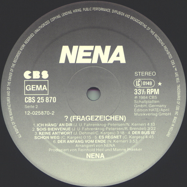Nena, ? (Fragezeichen) - LP